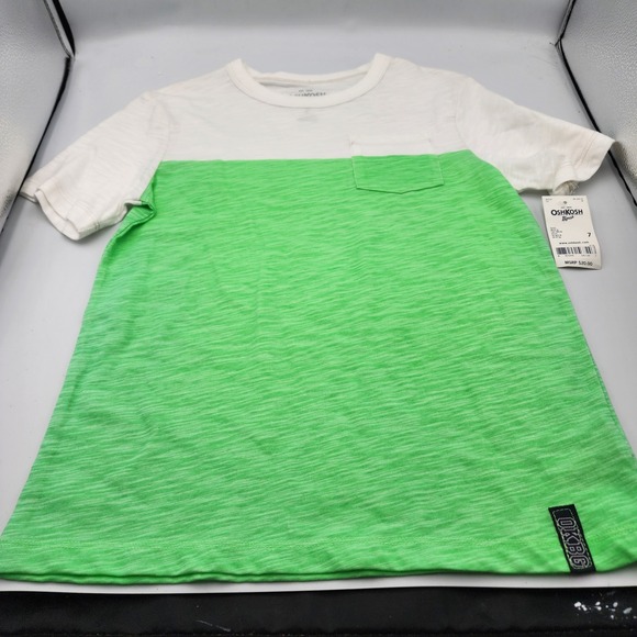 OshKosh B'gosh Other - OshKosh Bgosh Boys Colorblock Pocket T-Shirt Kids Top, White/Green, Size 7